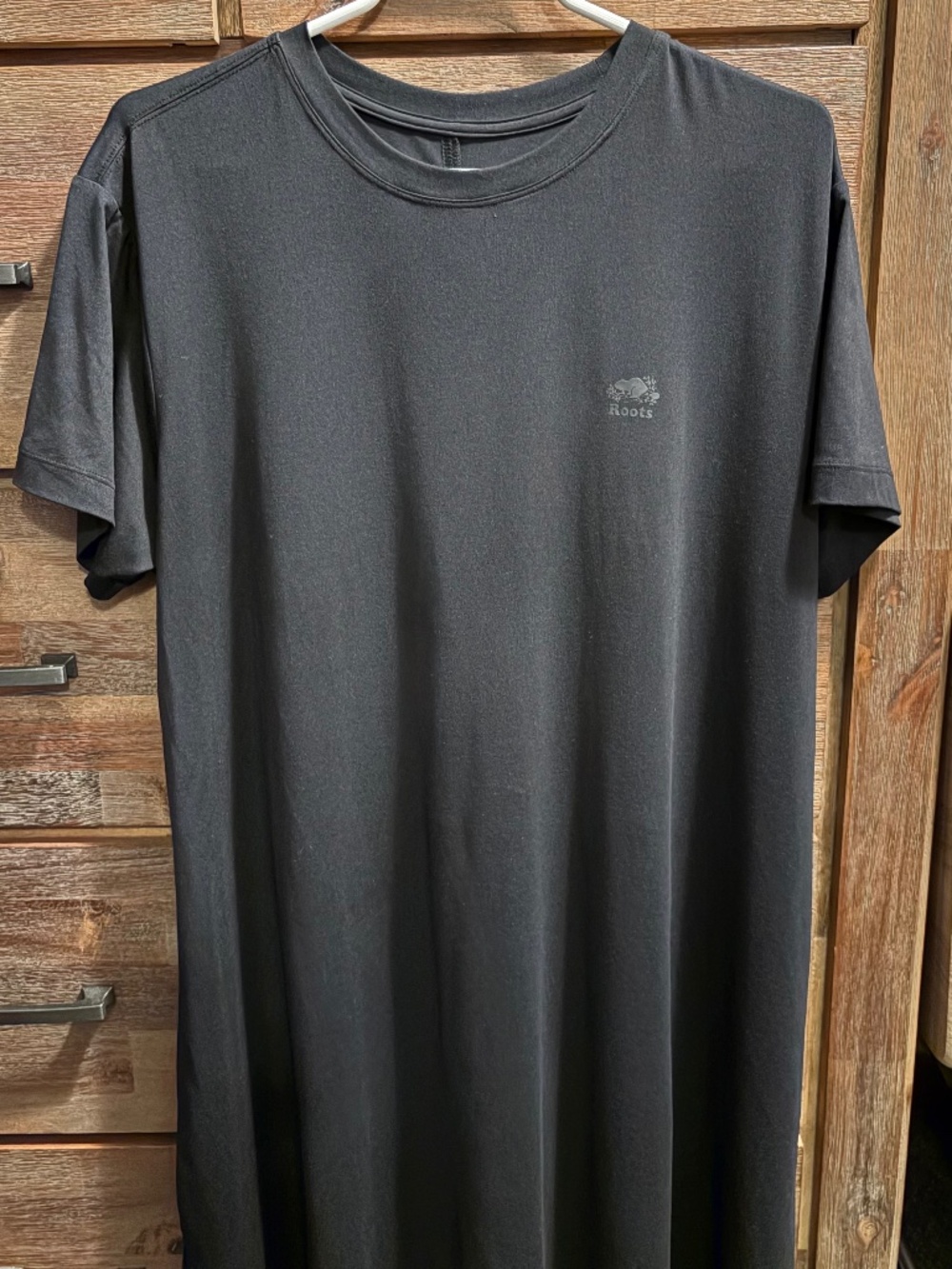 Roots Black T Shirt Dress XL